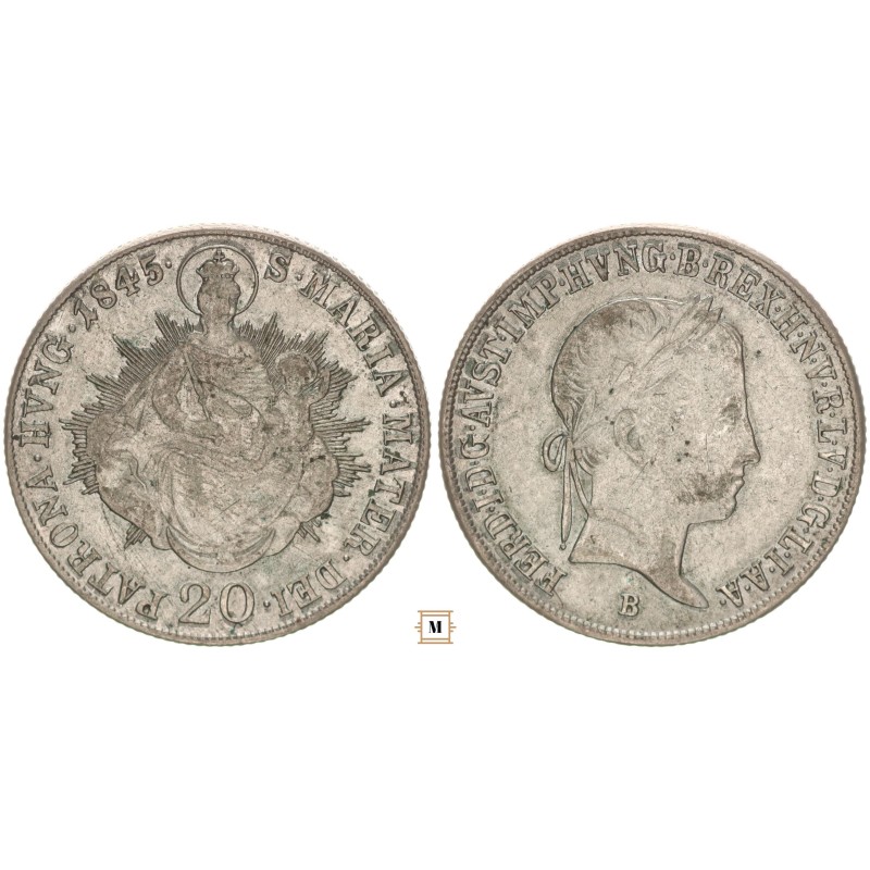 V. Ferdinánd 20 krajcár 1845 B