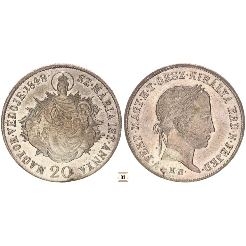 V. Ferdinánd 20 krajcár 1848 KB