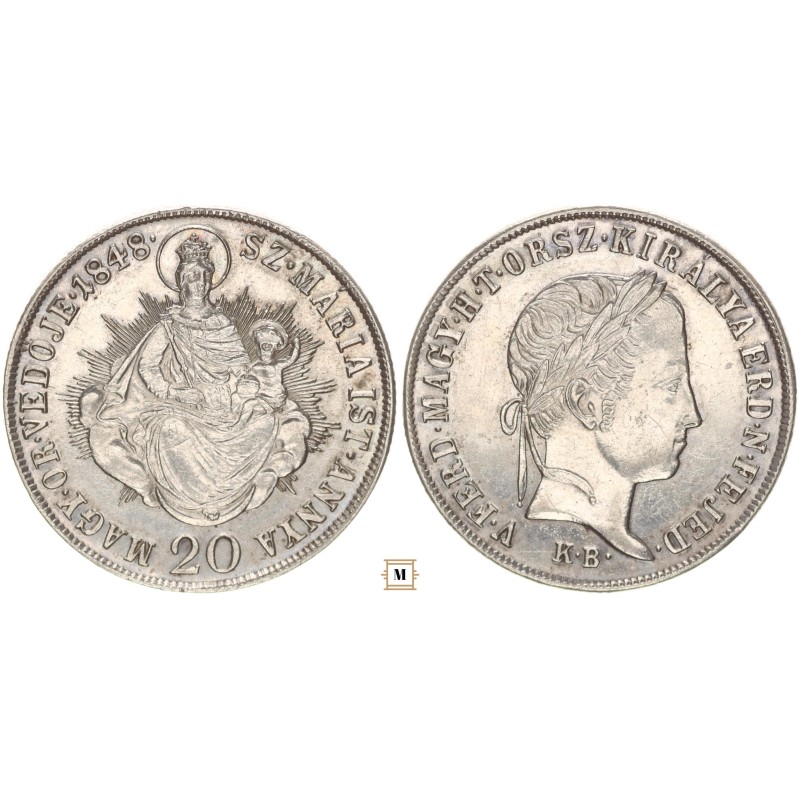 V. Ferdinánd 20 krajcár 1848 KB