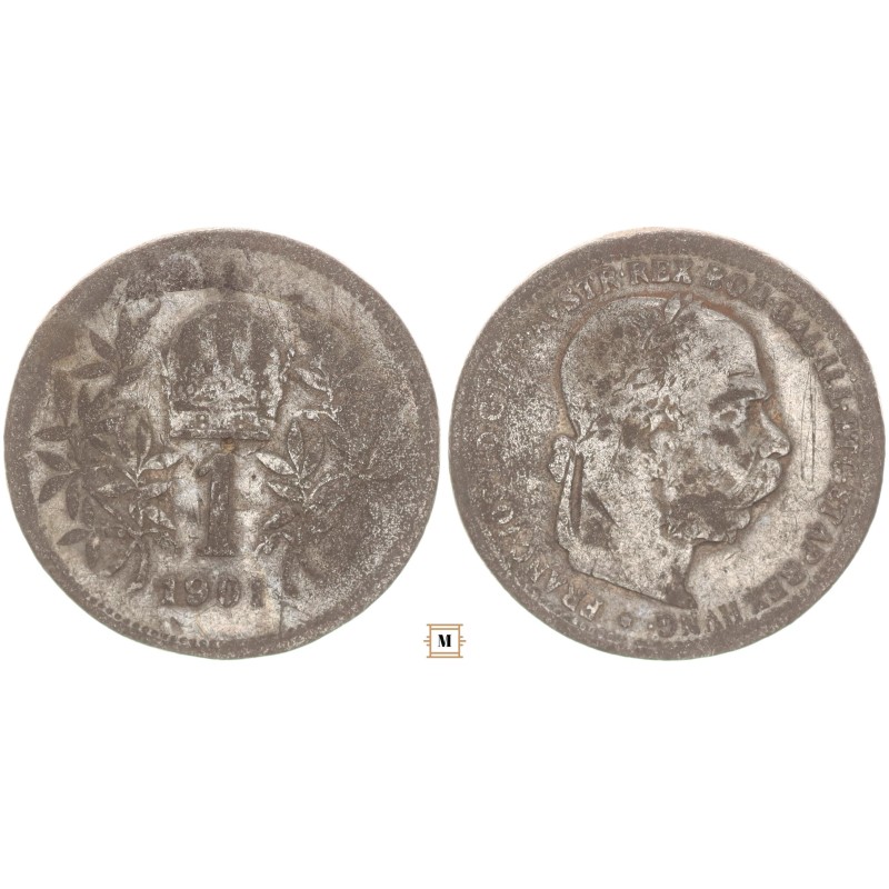 Ausztria 1 korona 1901 korabeli hamis