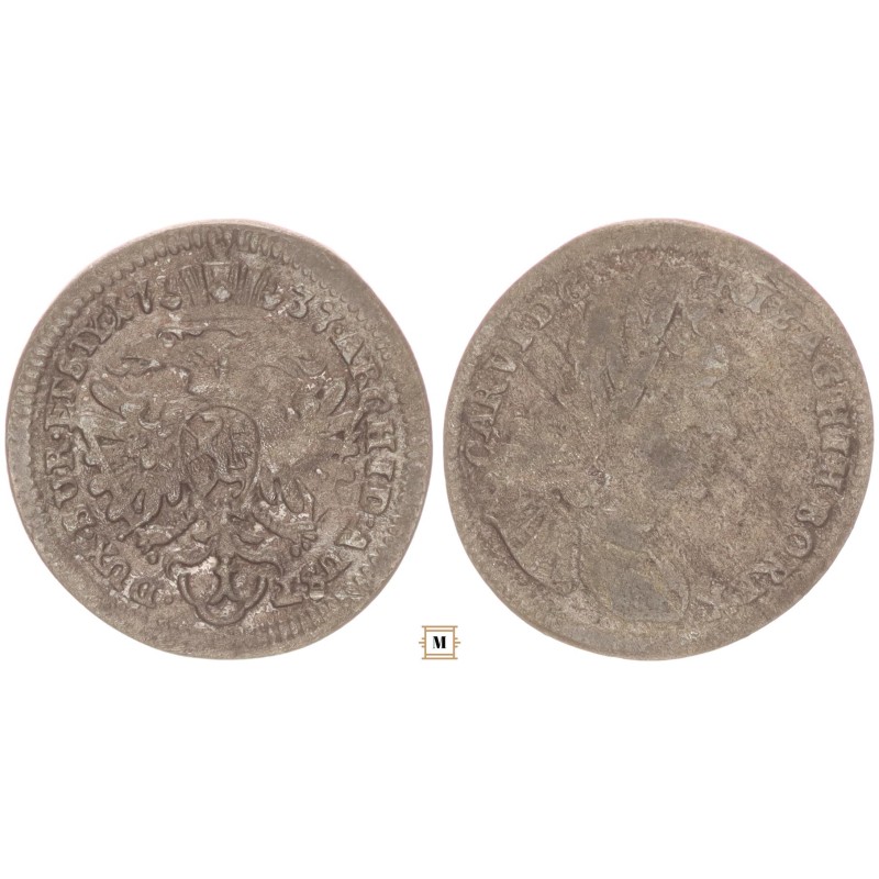 III. Károly 1 krajcár 1737 Graz R!