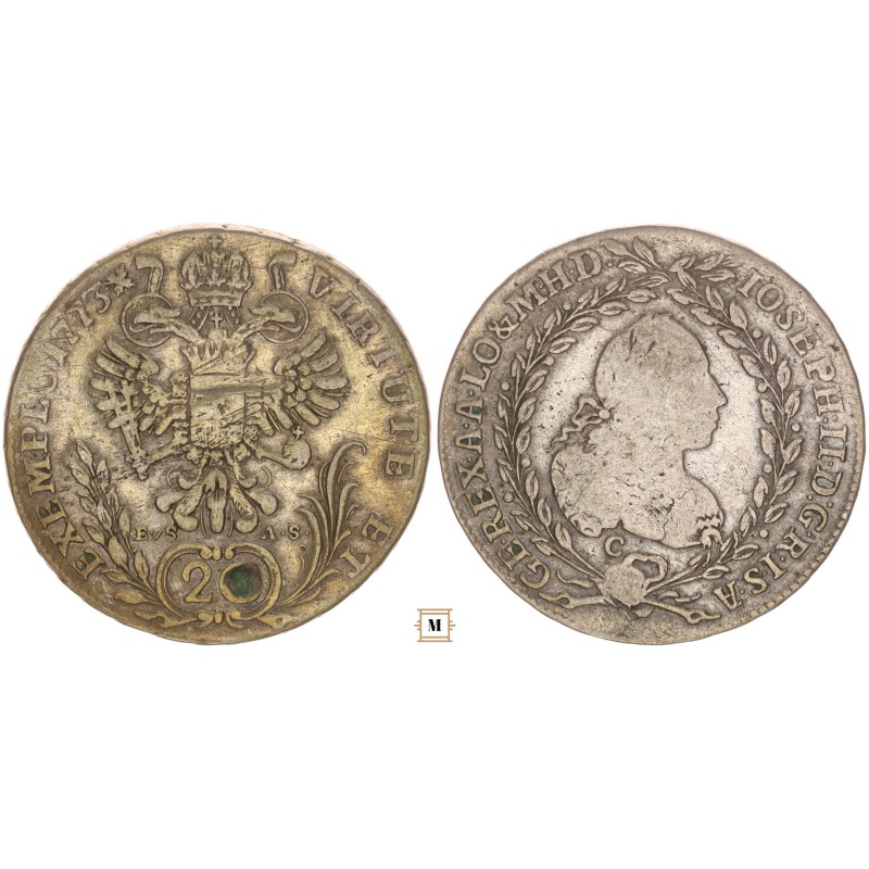II. József 20 krajcár 1773 C/EVS-AS Prága