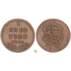 Salzburg, Hieronymus Graf Colloredo 1 krajcár 1795