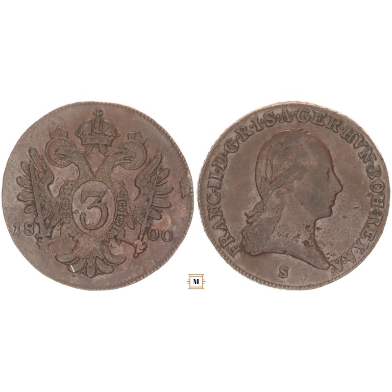 I. Ferenc 3 krajcár 1812 S - Szomolnok