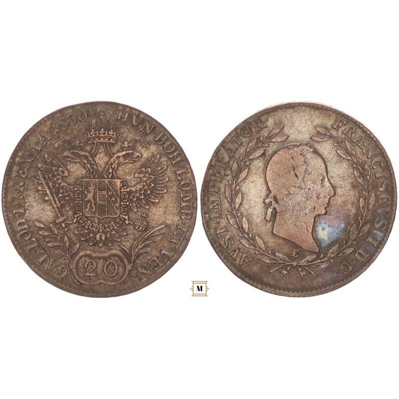 I. Ferenc 20 krajcár 1830 E - Gyulafehérvár