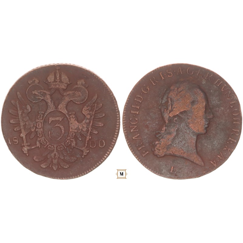 I. Ferenc 3 krajcár 1800 E
