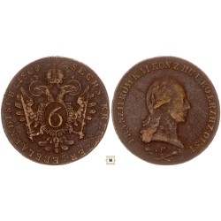 I. Ferenc 6 krajcár 1800 F Hall