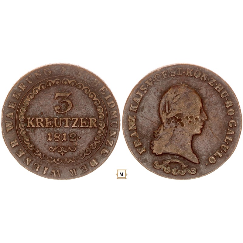 I. Ferenc 3 krajcár 1812 G Nagybánya
