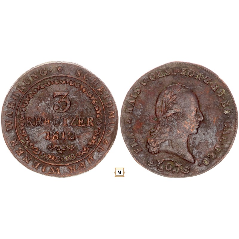 I. Ferenc 3 krajcár 1812 O - Oravicabánya