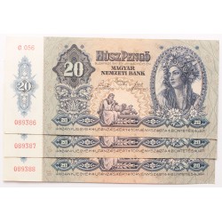 20 pengő 1941 3db sorszámkövető