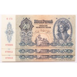 20 pengő 1941 3db közeli sorszám