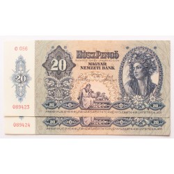 20 pengő 1941 2db sorszámkövető
