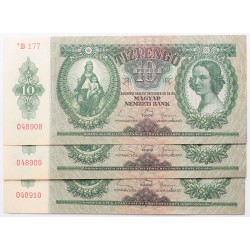 10 pengő 1936 csillagos, 3db sorszámkövető