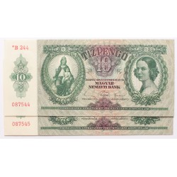 10 pengő 1936 csillagos, 2db sorszámkövető