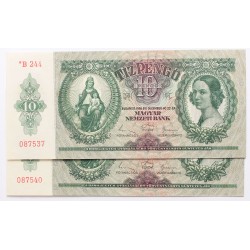 10 pengő 1936 csillagos, 2db közeli sorszám