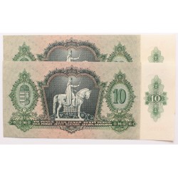 10 pengő 1936 csillagos, 2db közeli sorszám