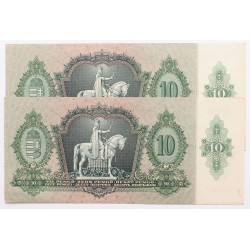 10 pengő 1936 csillagos, 2db közeli sorszám