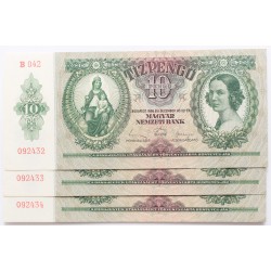 10 pengő 1936 csillagos, 3db sorszámkövető