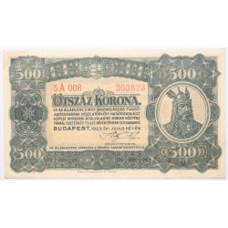 500 korona 1923 Pénzjegynyomda