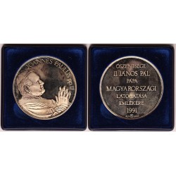 II. János Pál Pápa - pápalátogatás 1991 ezüstérem