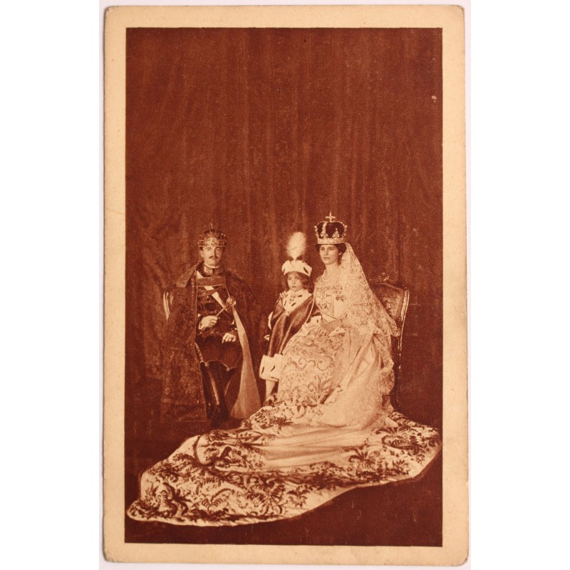 IV. Károly, Zita, Ottó trónörökös képeslap - Vörös-Kereszt Egylet