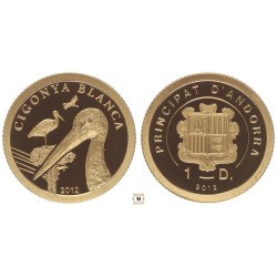 Andorra 1 diner 2012 Fehér Gólya