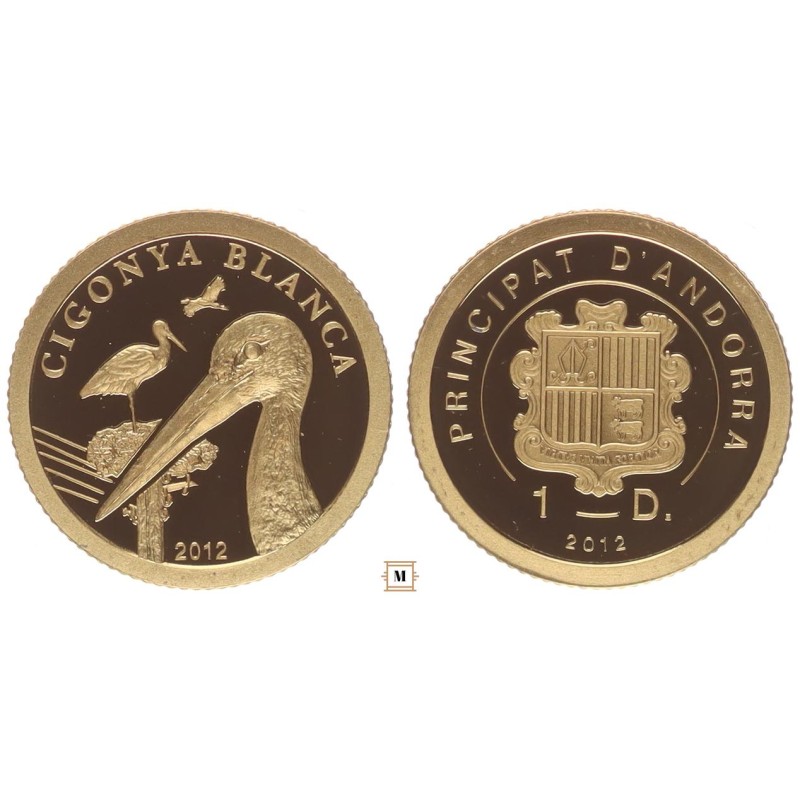 Andorra 1 diner 2012 Fehér Gólya