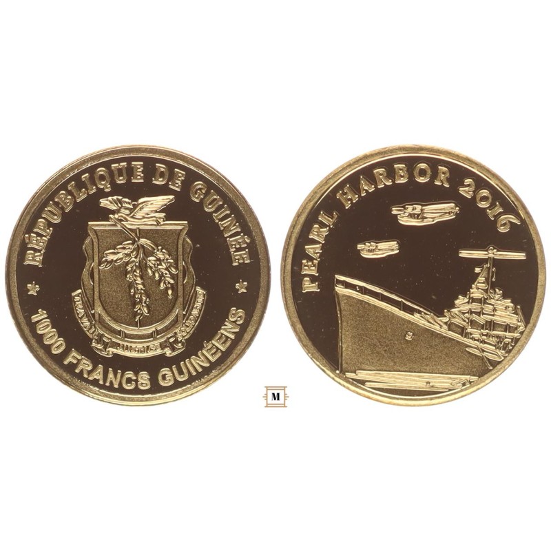 Guinea 1000 francs 2016 Pearl Harbor