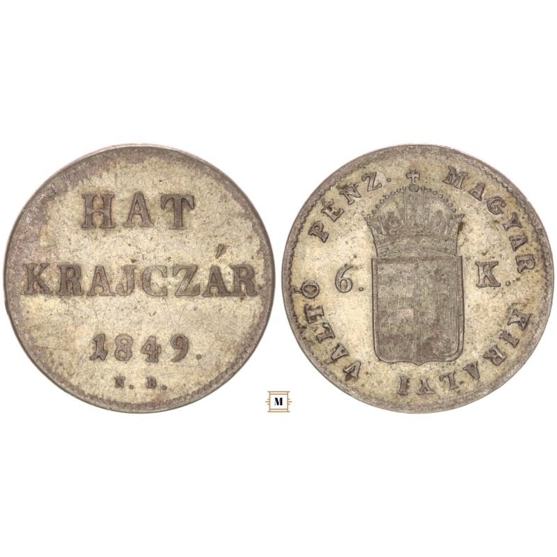 Szabadságharc 6 krajcár 1849 NB
