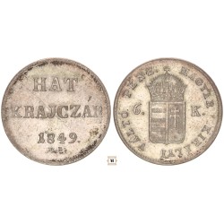 Szabadságharc 6 krajcár 1849 NB