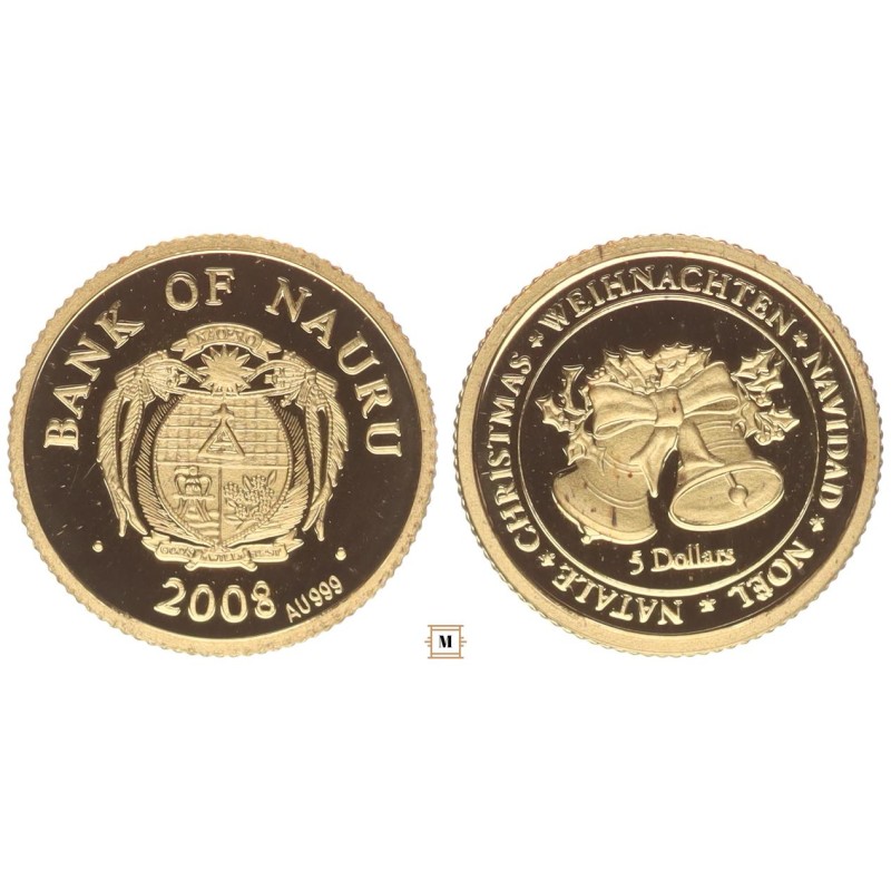 Nauru 5 dollár Karácsonyi csengettyű 2008