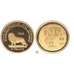 Kongó 20 frank Athéni Olimpiai Játékok 2003 - Bagoly