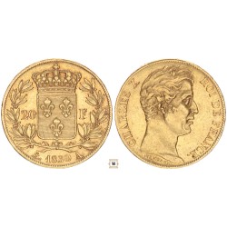 Franciaország, X. Károly 20 frank 1830 A