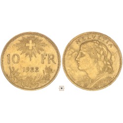 Svájc 10 frank 1922