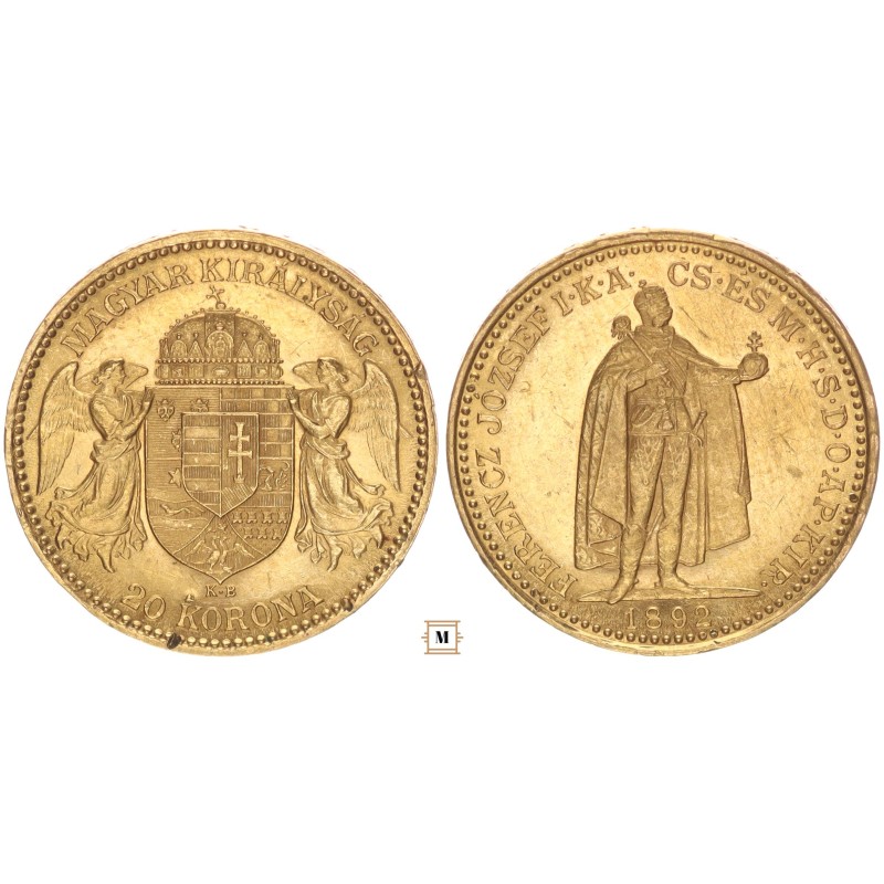Ferenc József 20 korona 1892 KB