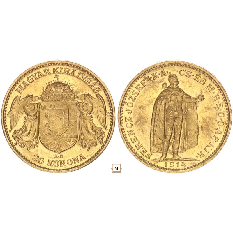 Ferenc József 20 korona 1914 KB
