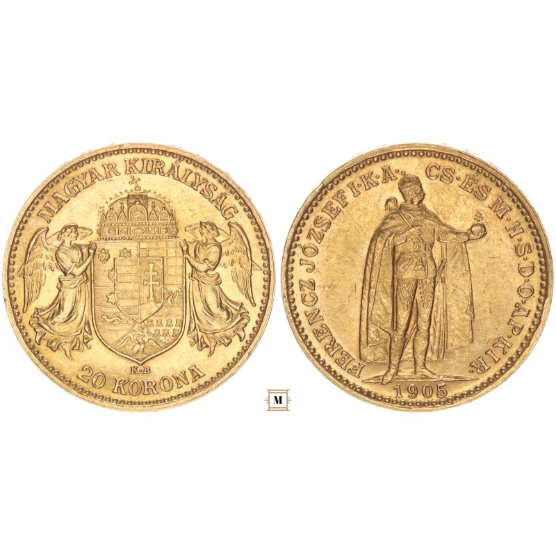 Ferenc József 20 korona 1905 KB