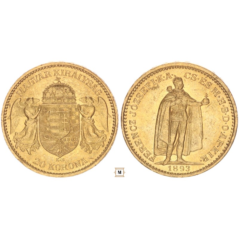 Ferenc József 20 korona 1893 KB