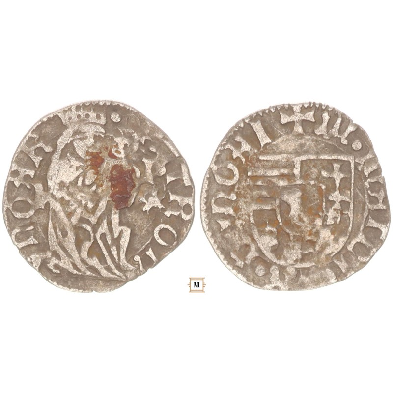 I. Mátyás 1458-90 denár K-P rozetta ÉH 565