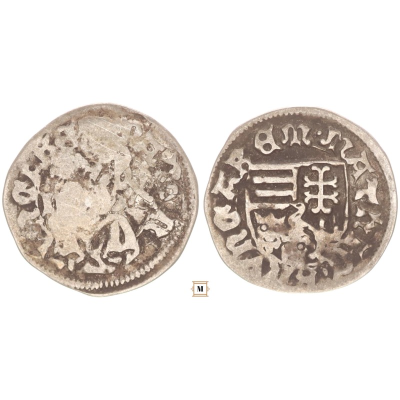 I. Mátyás 1458-90 denár n - Kalapács ÉH 562