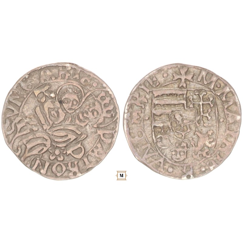 I. Mátyás 1458-90 denár K-P Rozetta ÉH 567