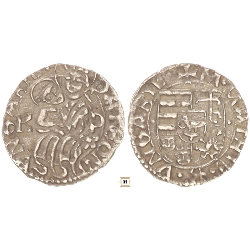 I. Mátyás 1458-90 denár K-P Rozetta ÉH 567