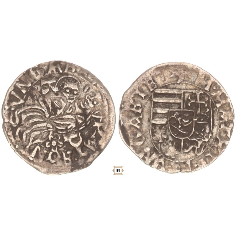 I. Mátyás 1458-90 denár K-P Rozetta ÉH 567