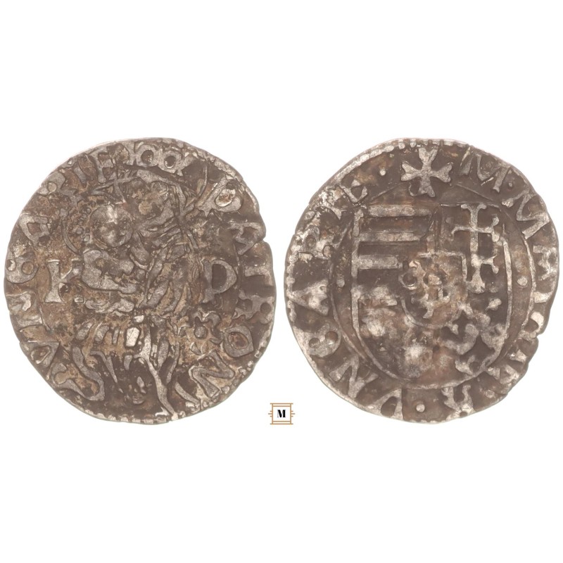 I. Mátyás 1458-90 denár K-P Rozetta ÉH 567