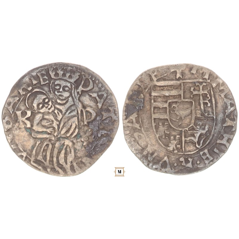 I. Mátyás 1458-90 denár K-P Rozetta ÉH 567