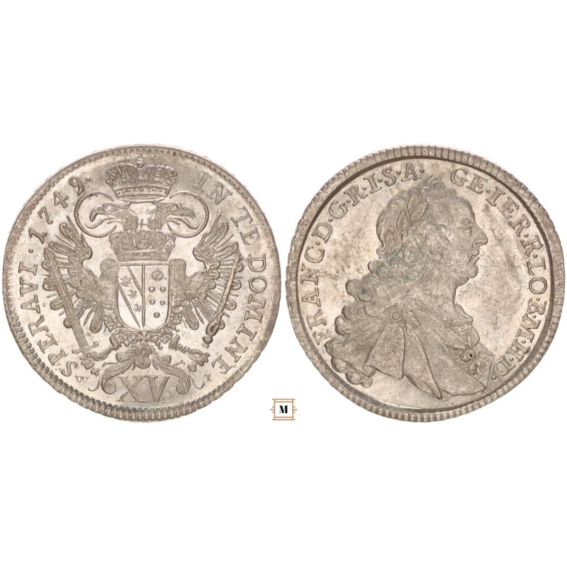 Lotharingiai Ferenc 15 krajcár 1749 WI Bécs