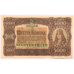 5000 korona 40 fillér 1923 Nyomdahely nélkül