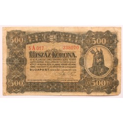 500 korona 1923 Nyomdahely nélkül