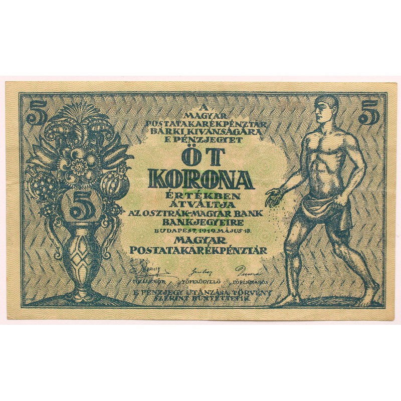 5 korona 1919 08 sorszám