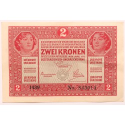 2 korona 1917 4 számjegyű sorszám